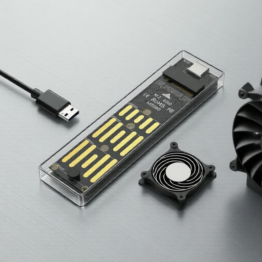 Gabinete SSD M.2 Claro, SSD Externo NVMe/NGFF, Suporte para Dois Protocolos