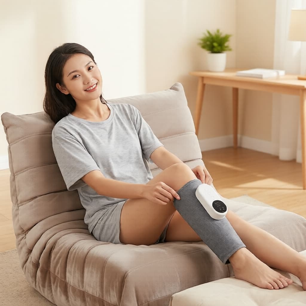 Massageador de Pernas de Ar Sem Fio com Calor para Alívio de Dores Musculares