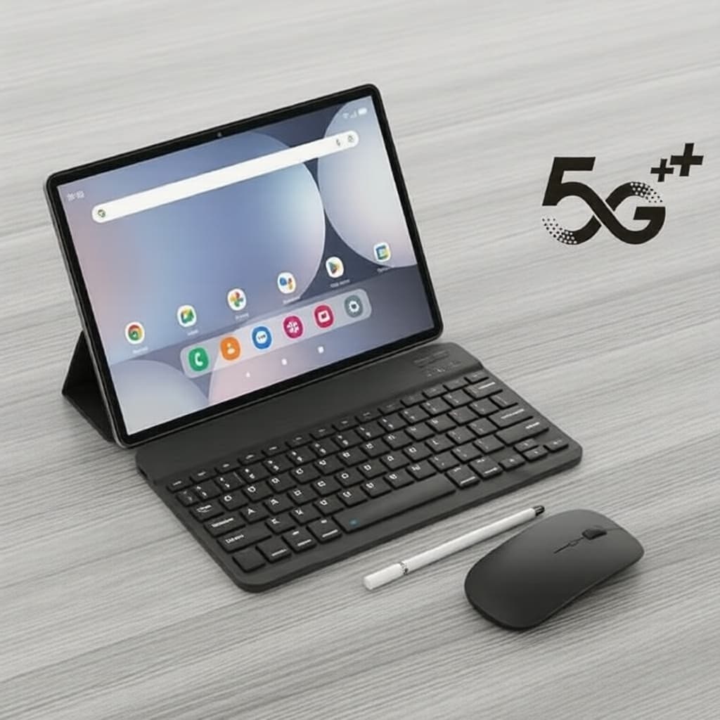 Tablet Android 10.1 HD com Dual SIM, 4GB de RAM, 32GB de Armazenamento, GPS, Desbloqueio Facial, Wi‐Fi