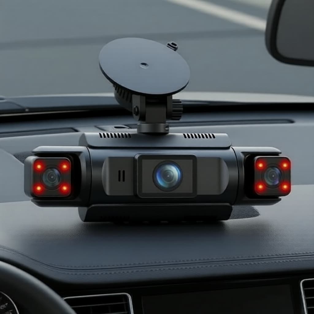 Gravador de Carro WiFi 4 Lentes DVR 1080P Dianteira+Esquerda+Direita+Traseira Gravação em Loop
