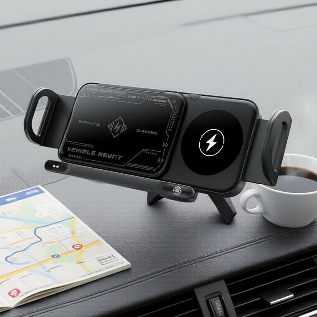 Suporte Magnético 2 em 1 para Carro com Almofada de Ar, Rotação Automática 360°