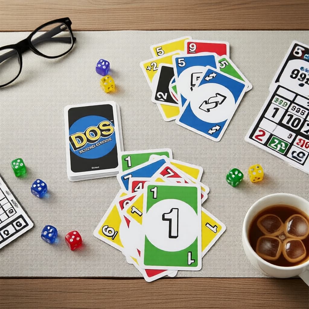 Jogo de Cartas Mattel DOS 2a Edição – O clássico jogo de cartas UNO para família, diversão de 2 a 4 jogadores para