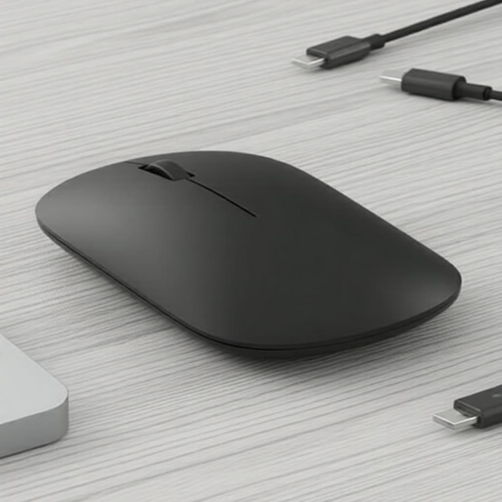 Mouse Óptico Sem Fio Bluetooth e 2.4 GHz com Nano USB, Portátil, Sem Fio, Rastreamento Suave, Funciona em Diversos