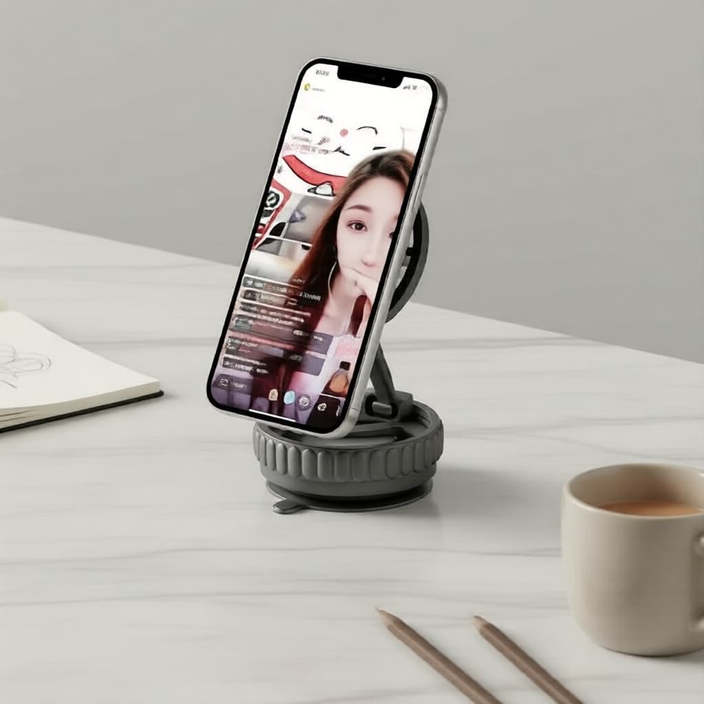 Suporte Magnético para Celular para Carro, Ventosa a Vácuo 360° para Vidro e Espelho de Academia