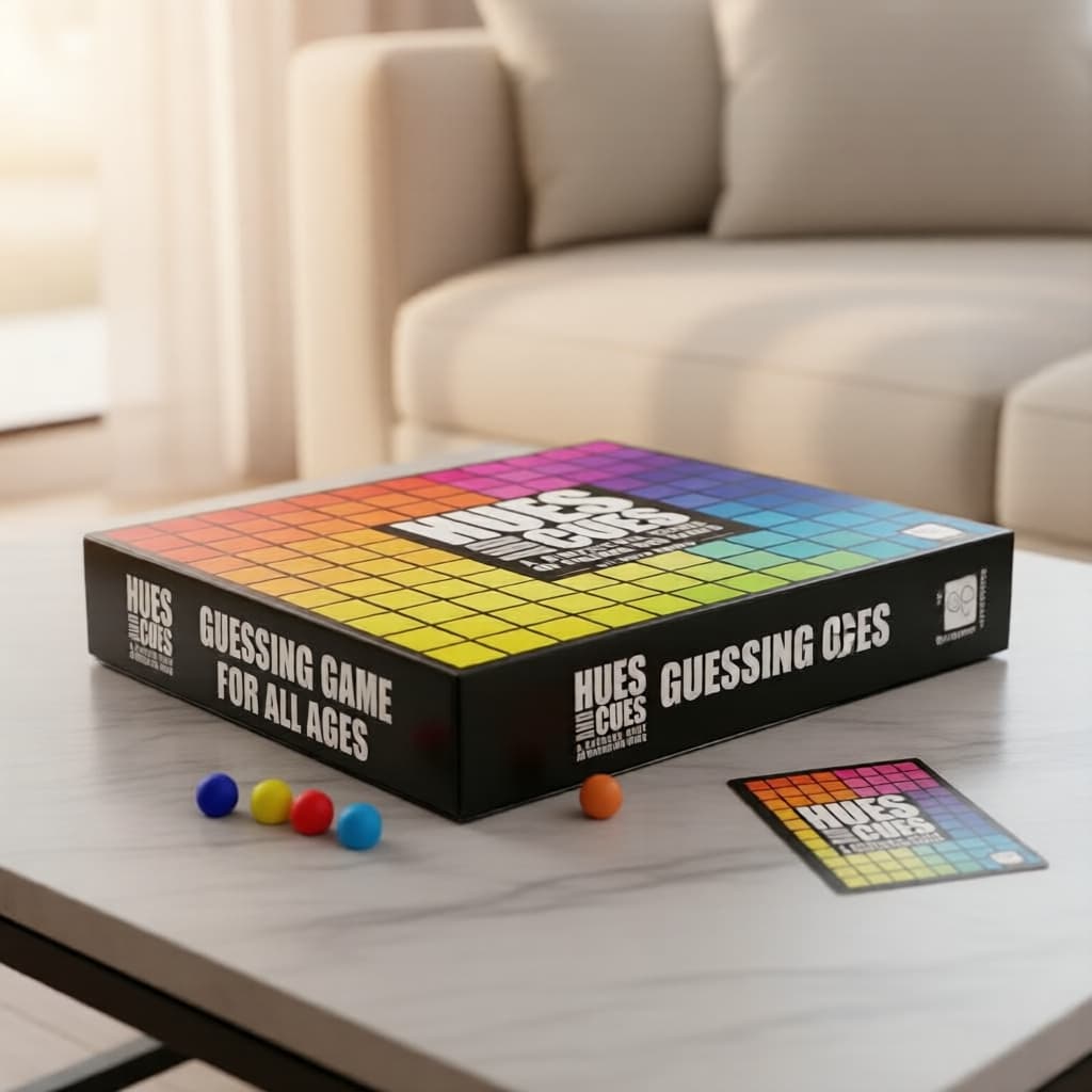 Hues & Cues: Jogo de Tabuleiro de Cores, 480 Desafios, Charadas Divertidas para Família, Ideal para Formaturas & Festas