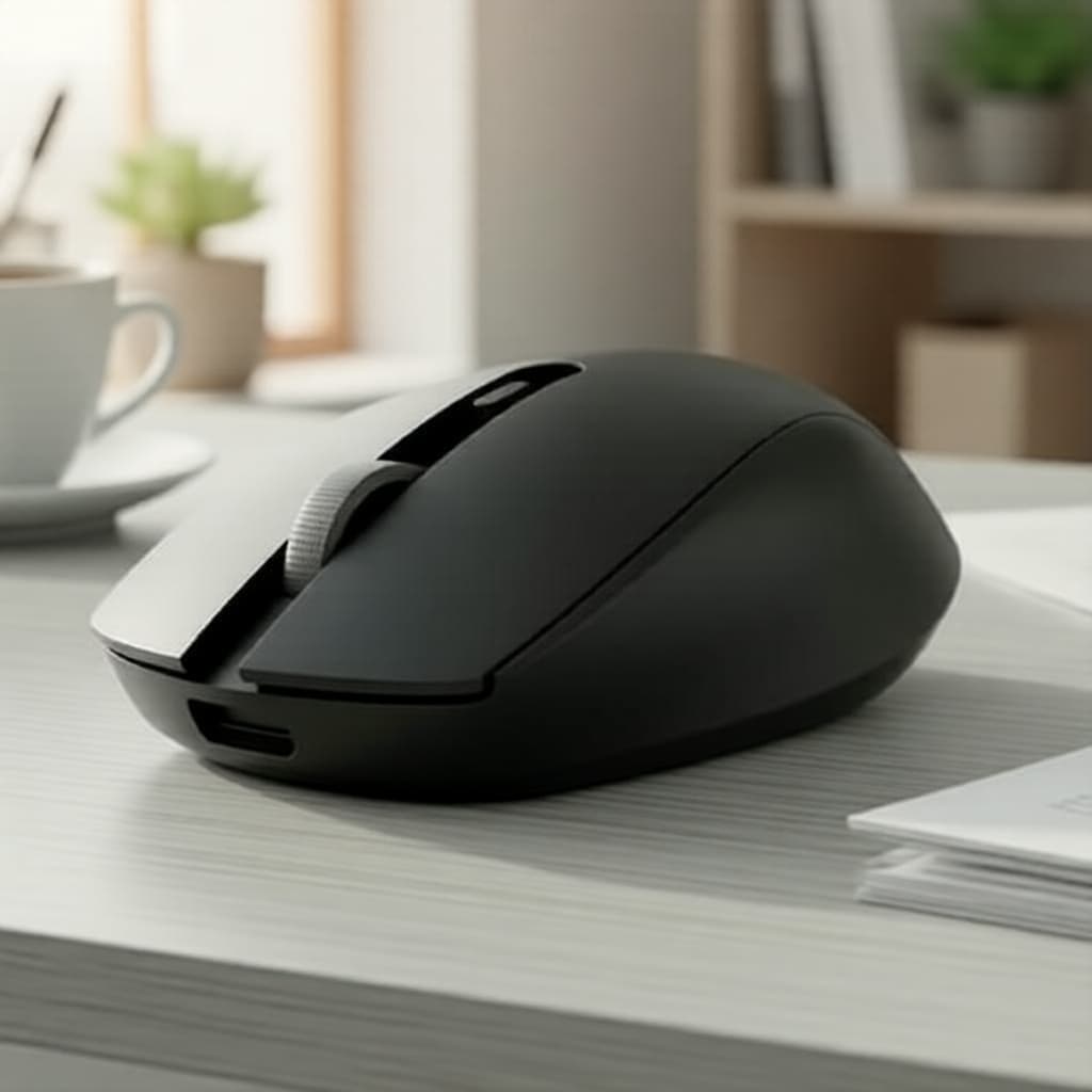 Mouse Sem Fio Ergonômico Lenovo 2.4G Silencioso para Escritório, Compatível com Múltiplas Plataformas, Pilhas Vendidas