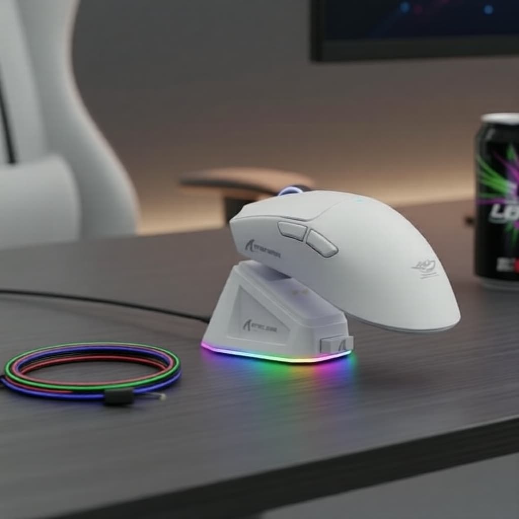 Mouse de Jogos com Dock Magnético ATTACK SHARK X11, Sensor PixArt PAW3311, Modos BT/2.4G Sem Fio/Com Fio