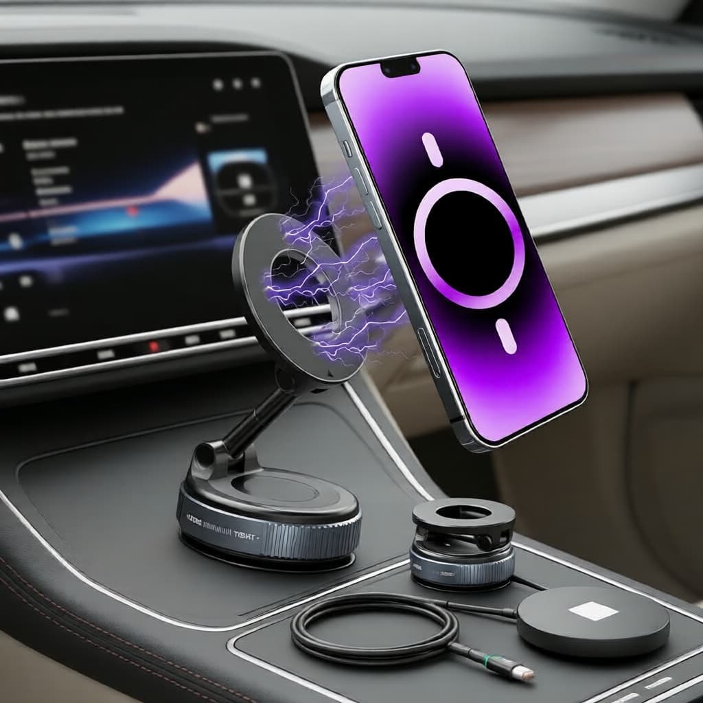 Suporte Magnético Universal Dobrável 360° para Celular de Carro Kaston
