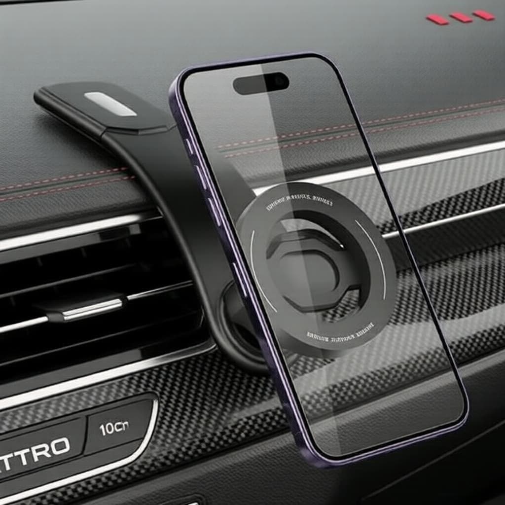Suporte Magnético para Celular para Carro com Braço Longo Flexível e Adesivo Universal