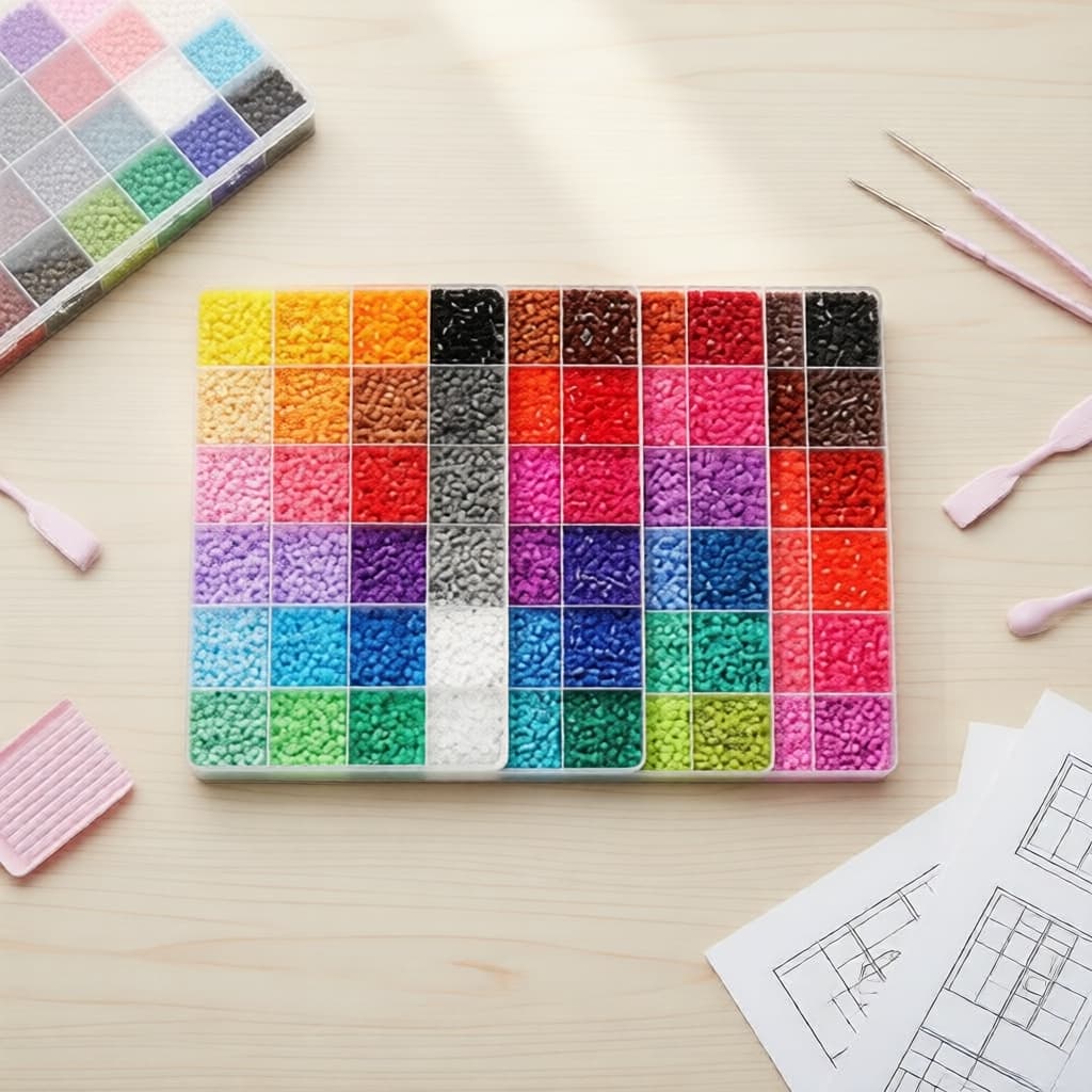 120 Contas de Fusão Coloridas com Kit Completo de Ferramentas, Kit de Contas para Arte Pixelada DIY, Brinquedo de