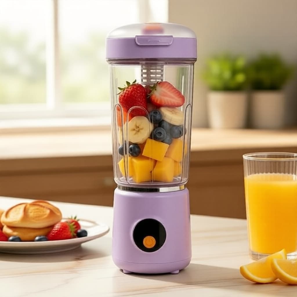 1 Conjunto de Copo Espremedor Portátil USB, Mini Liquidificador Elétrico com Motor Potente, Multifuncional para