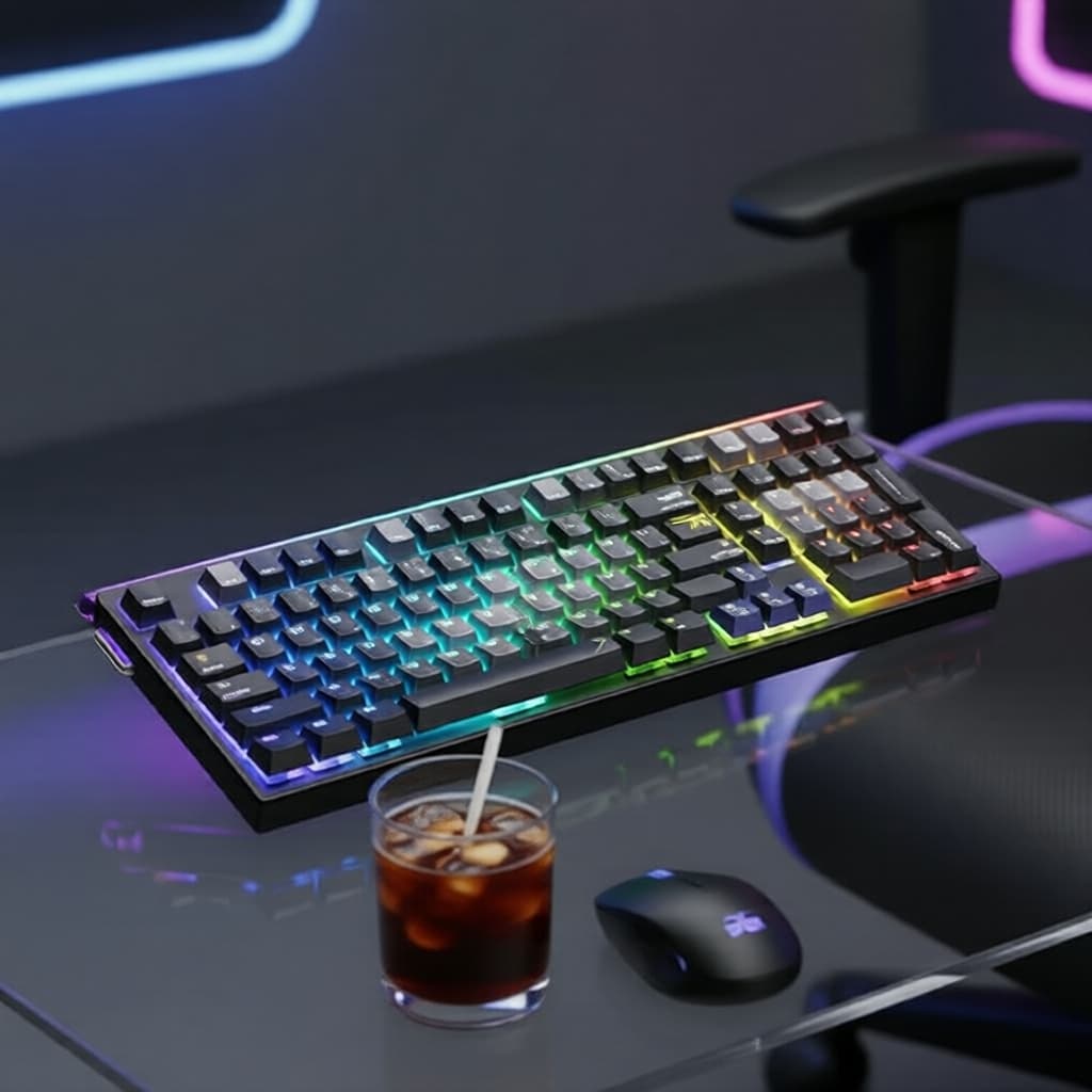 Teclado Mecânico AULA HERO 99 HE RGB Wireless/Wired, Hot-Swap para Jogos em PC e Laptop