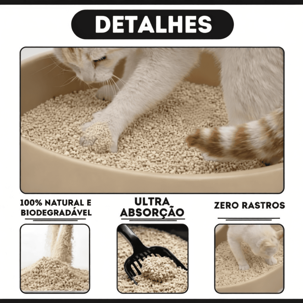 Kit 5 Pacotes Fardo de Areia Sanitária Antiodor Tira Cheiro MimoCat Gatos 100% Natural - Diversas Opções