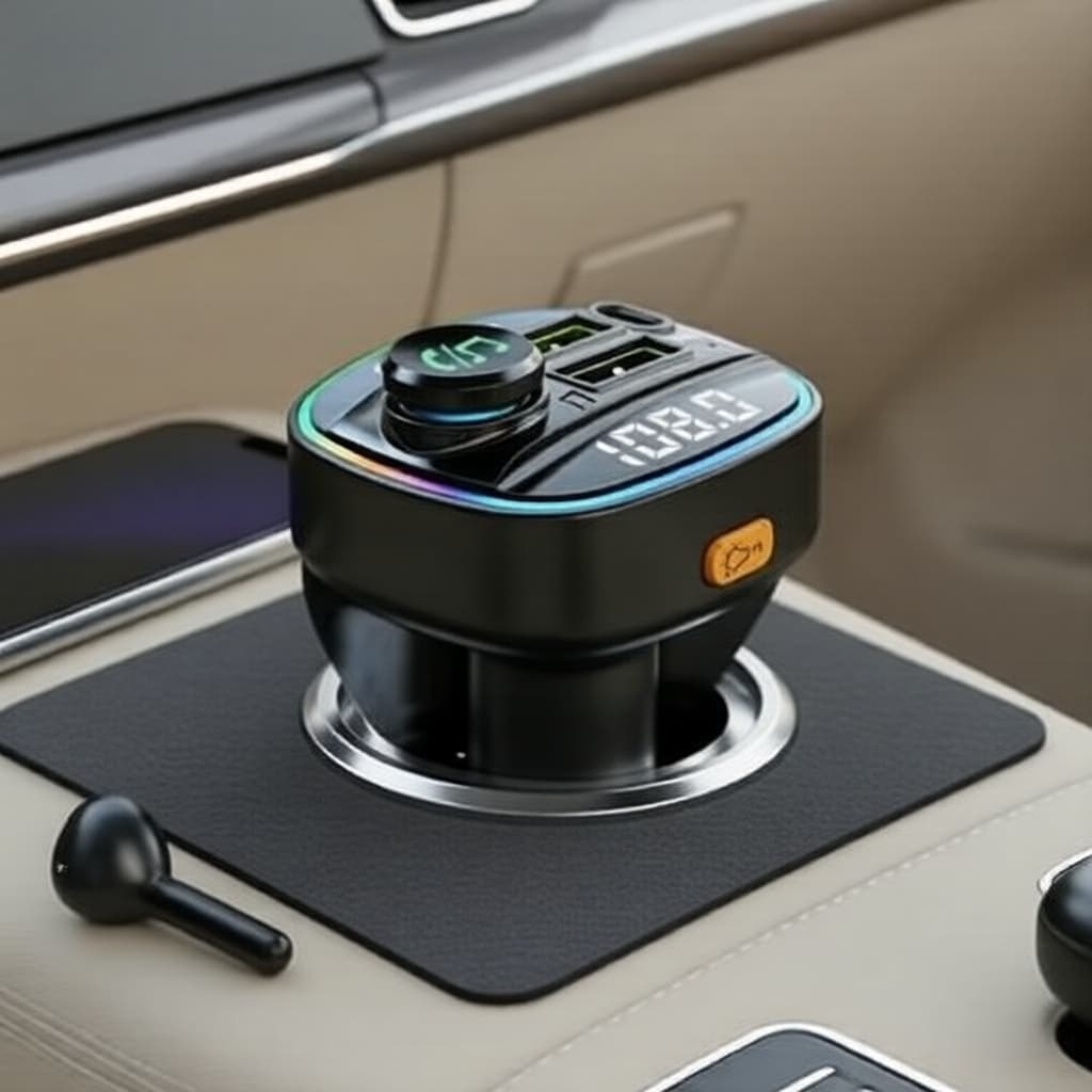 Reprodutor de MP3 para carro Bluetooth 5.3, Transmissor FM e Carregador veicular Super Rápido USB-C 22,5W