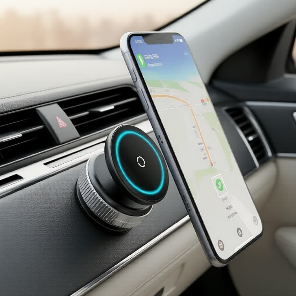 Suporte Magnético Universal de Sucção a Vácuo para Celular, Suporte Ajustável para Espelho de Carro/Academia, Mãos