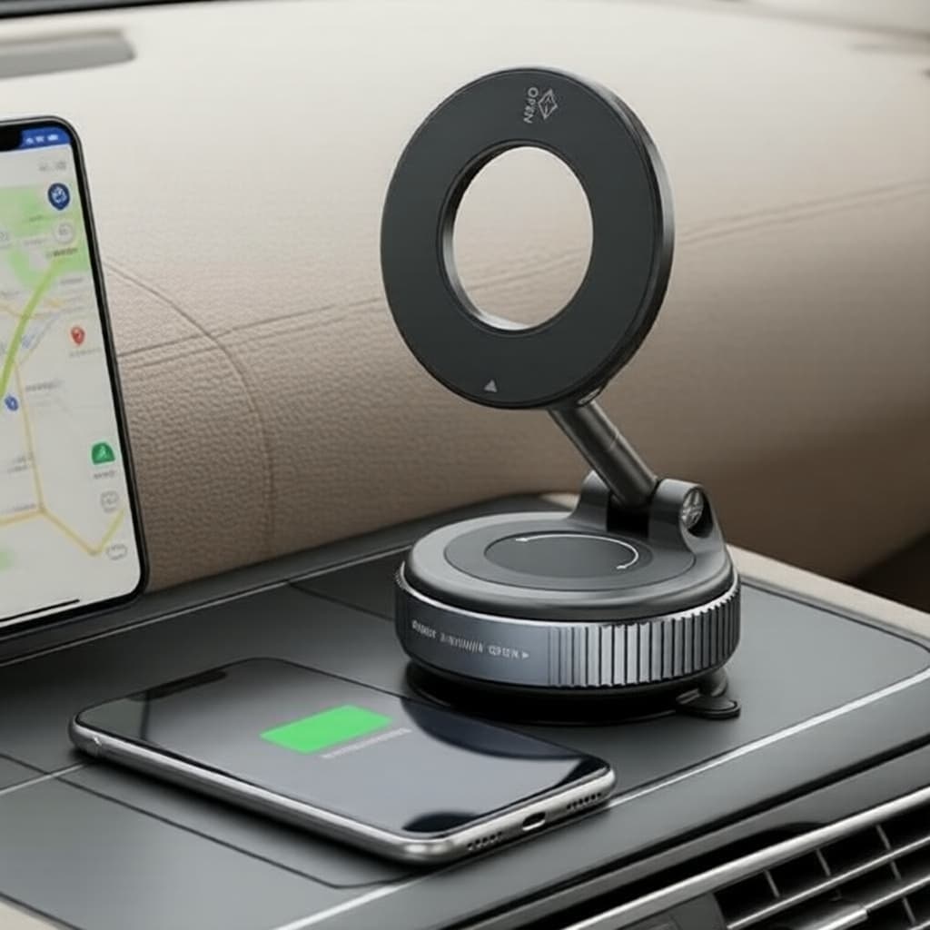 Suporte Magnético Dobrável 360° para Carro e Cozinha, Suporte de Ventosa para Painel de Celular para Smartphones