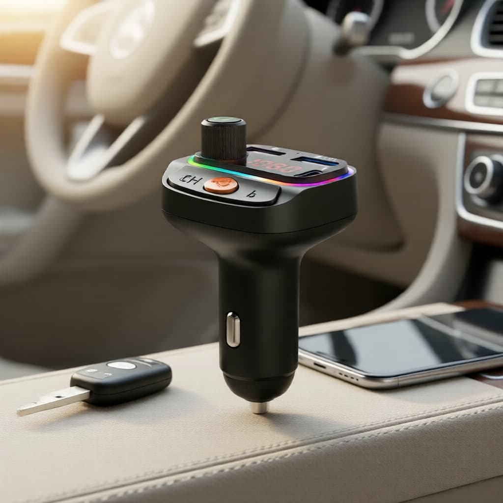 Carregador Veicular USB PD 3.1A 2026, Áudio Bluetooth 5.0, Transmissor FM & Música TF