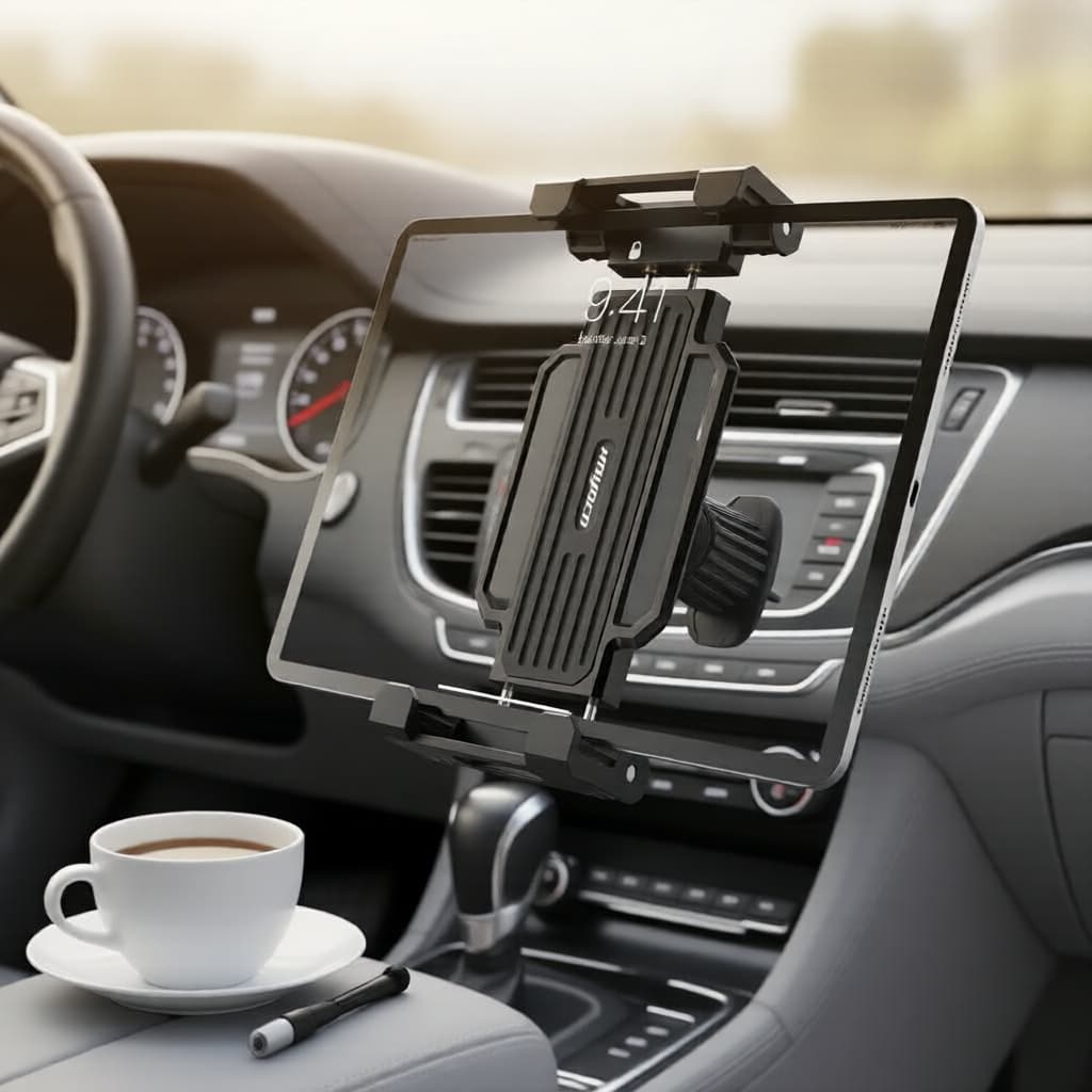 Suporte universal para saída de ar de carro, rotativo 360°, para celulares e tablets