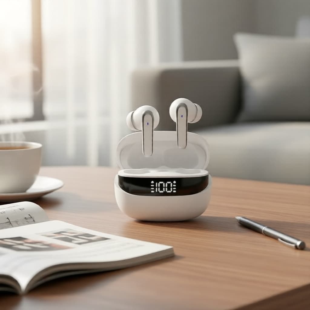 Fones de Ouvido Sem Fio Bluetooth Isolamento Acústico Fones Intra-Auriculares Ajuste Suave de Som Fones de Ouvido