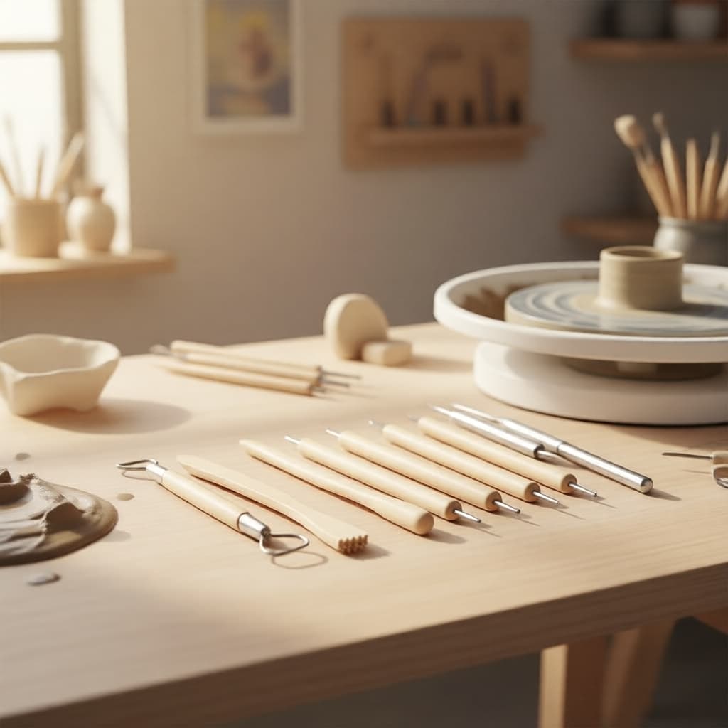 Kit Completo de Ferramentas para Modelagem e Cerâmica 12 Peças: Ferramentas de Escultura e Acabamento em Alumínio e