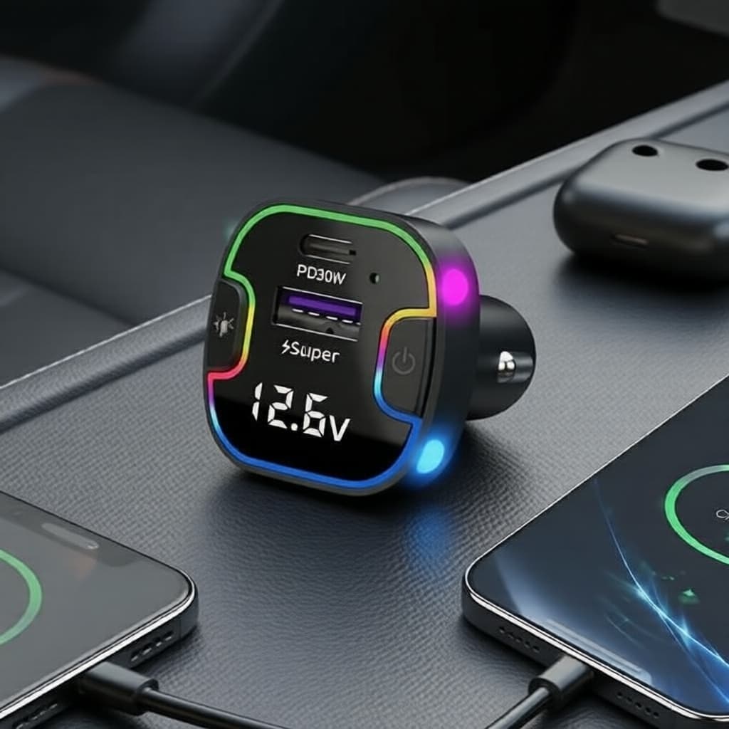Carregador Veicular USB 5 Portas Extensor de Energia para Bancos Traseiros para Telefones e Eletrônicos Acessórios para