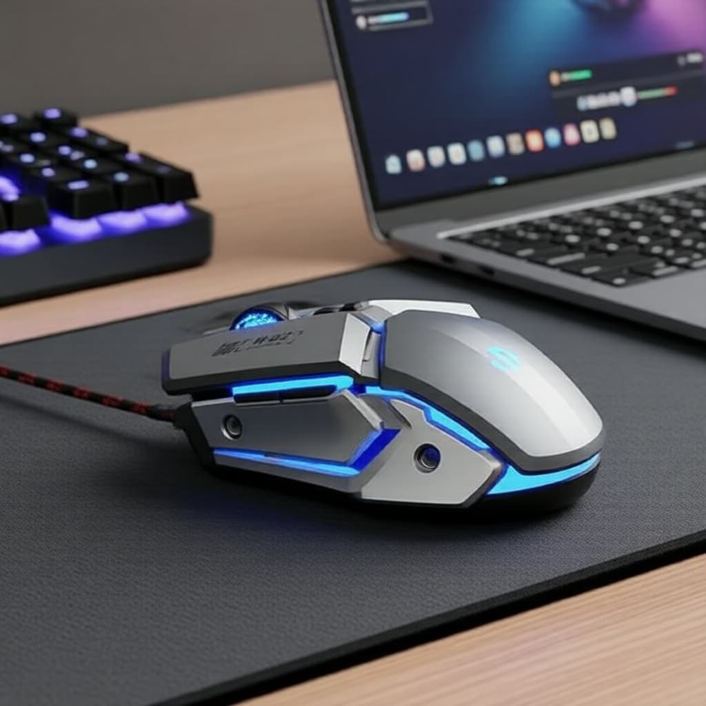 Mouse de Jogos Sem Fio e Com Fio Inphic W2 Silencioso para Esports, Escritório e Casa, USB, Compatível com Laptops,