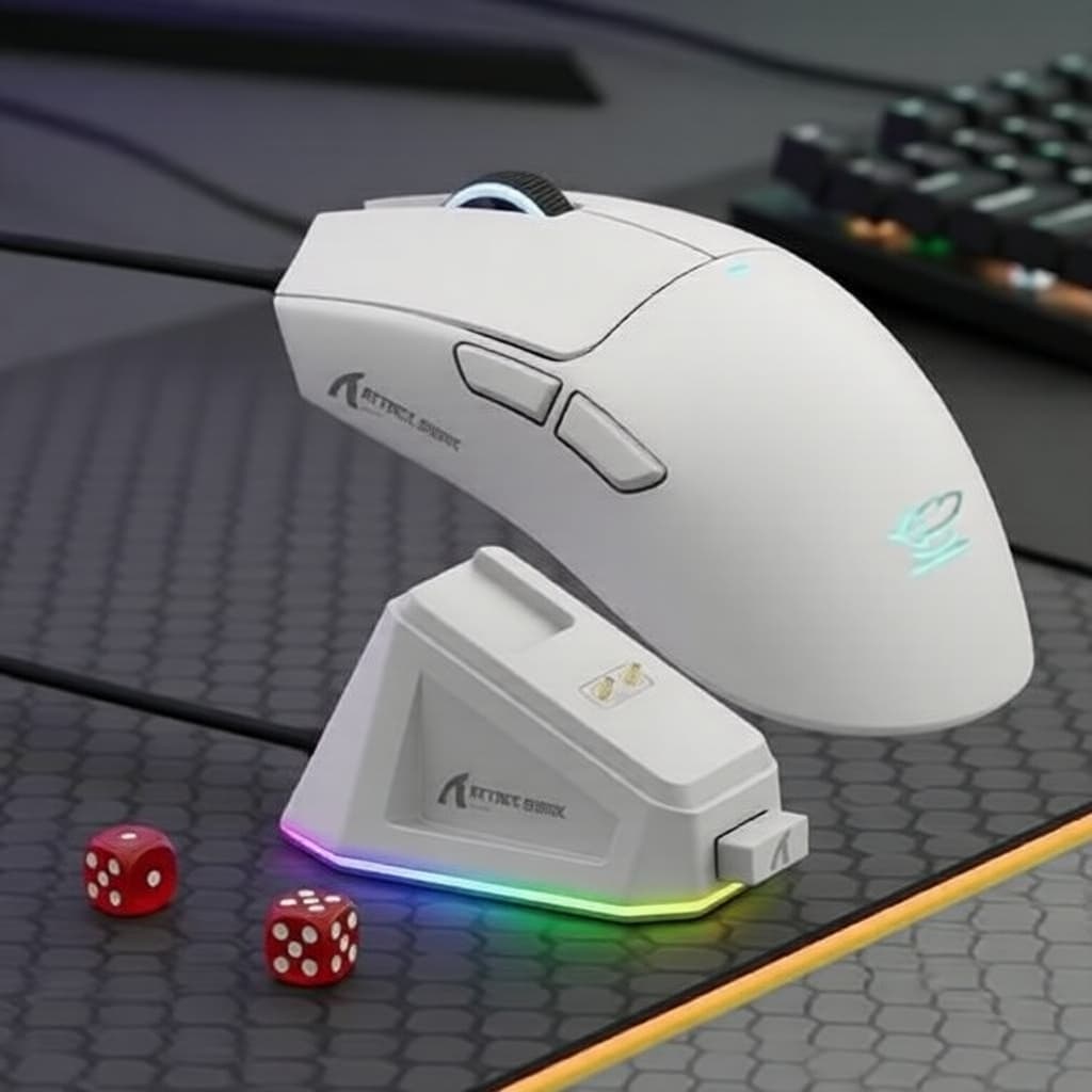Mouse Gamer Sem Fio ATTACK SHARK X11 com Dock de Carregamento Magnético, Sensor PixArt PAW3311, Tri-Modo