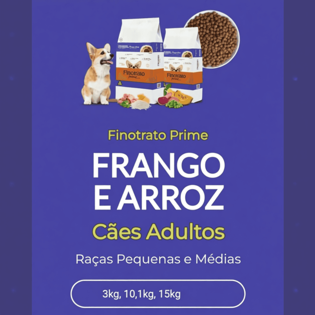 Ração Premium Especial Finotrato Prime 10kg Para Cachorro Raças Pequenas e Médias Frango e Arroz
