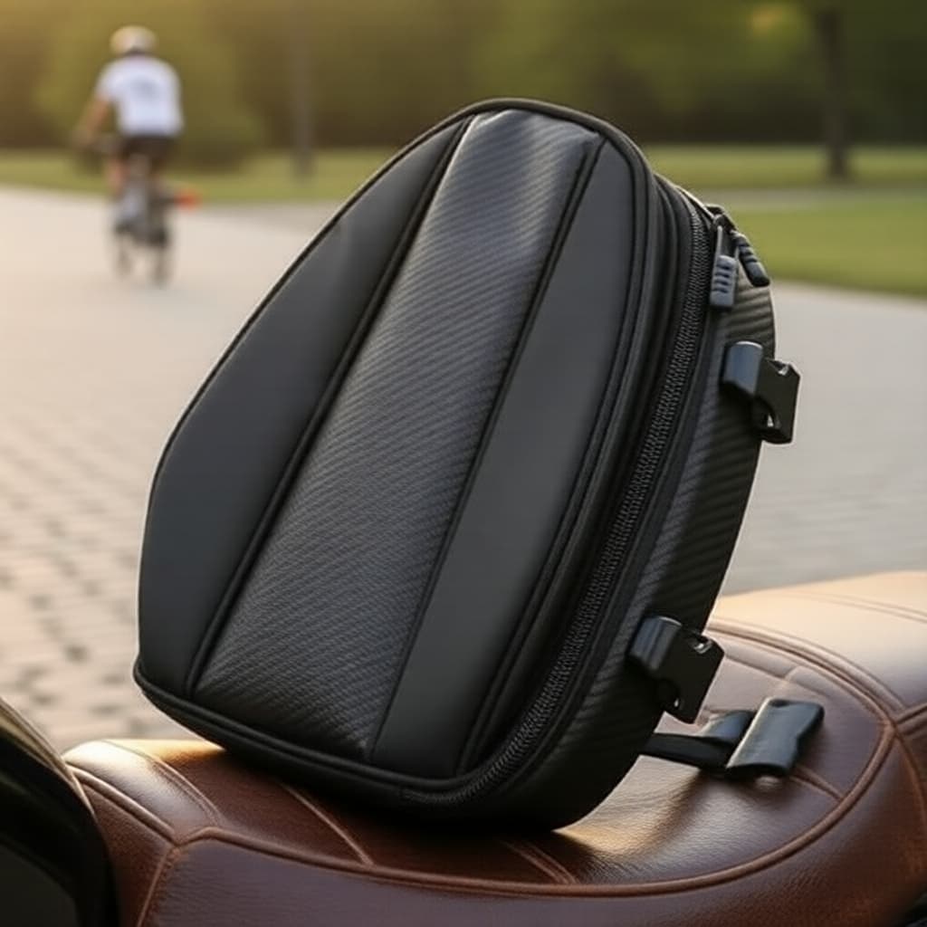 Bolsa traseira de assento de moto refletiva expansível à prova d'água JFG RACING para capacete