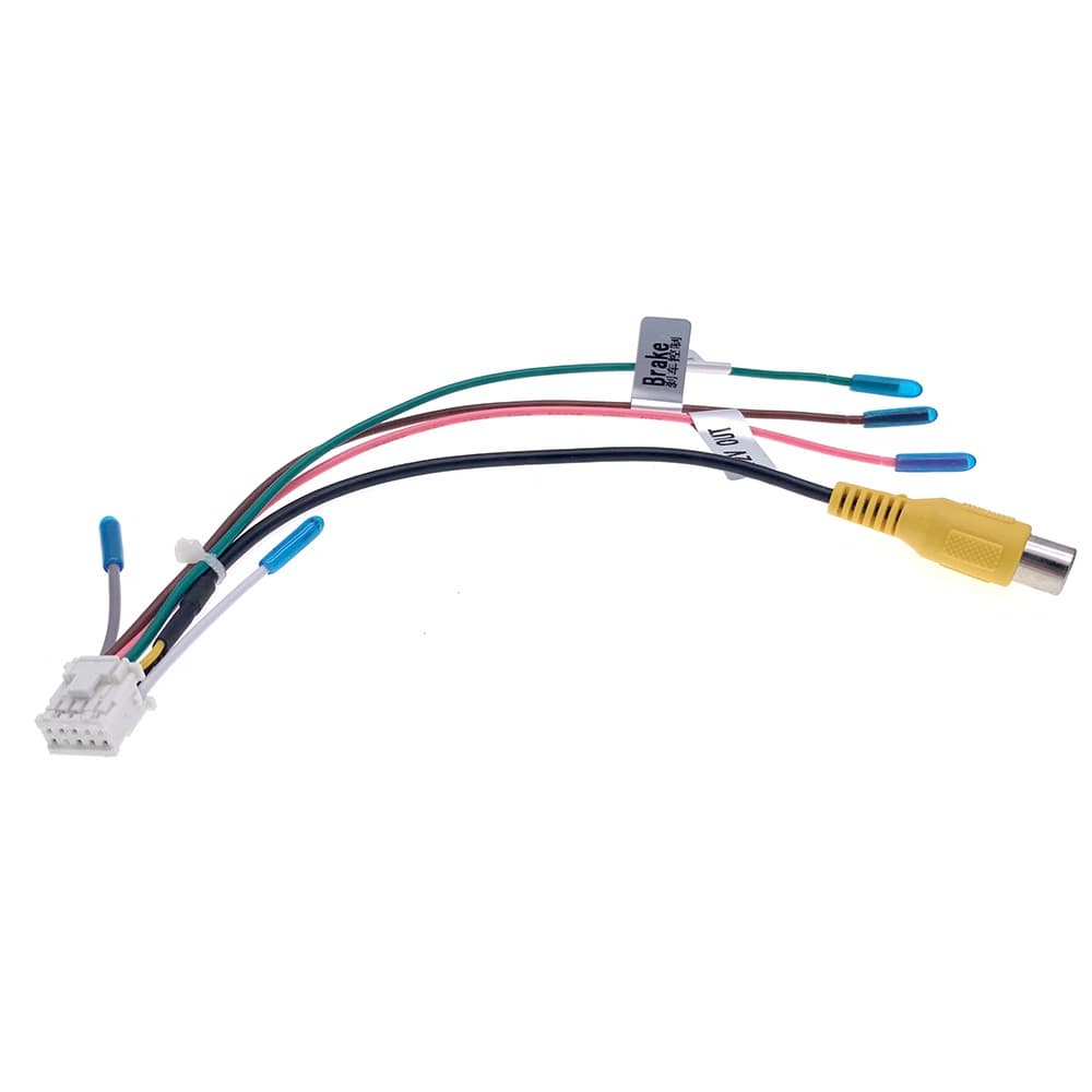 Adaptador De Cabo De Câmera De Backup De Visão Traseira RCA De 10 Pinos Para DVD De Rádio Estéreo De Carro Android