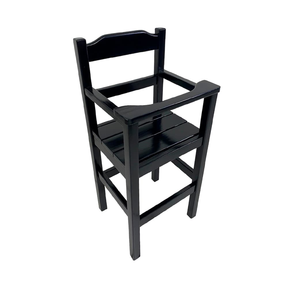 CADEIRA DE ALIMENTAÇÃO BEBÊ PAPINHA EM MADEIRA COR PRETO / LISO