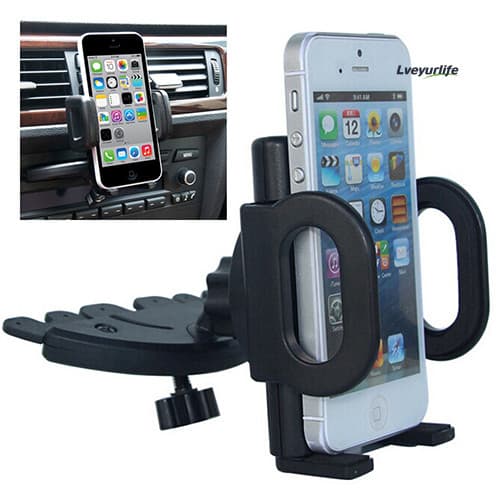 Lveyurlife Suporte Giratório Universal Para Montagem Em Slot De CD Carro iPhone Celular GPS