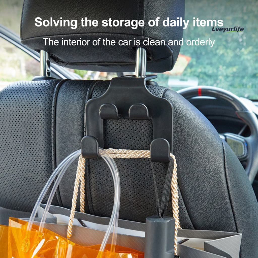 Lveyurlife 2 Pçs Assento De Carro Encosto De Cabeça Gancho Suporte Do Telefone Resistente Multifuncional Auto Montagem O