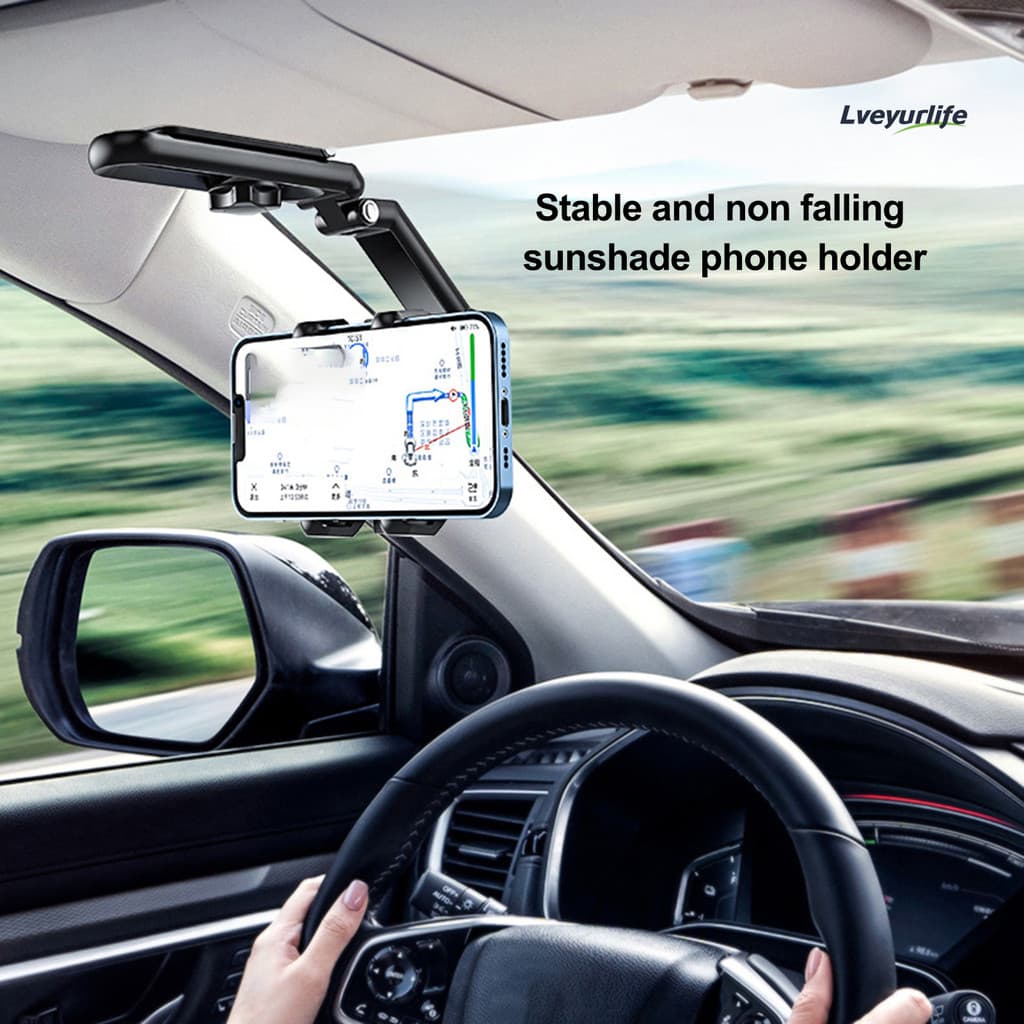 Suporte Para Telefone Com Viseira Solar Carro Lveyurlife 1080 ° Ângulo De Altura Giratório Ajustável Universal Celular A