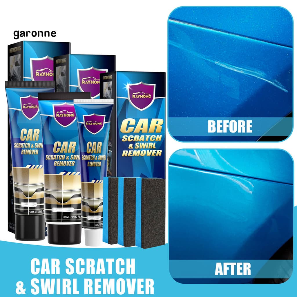 GA-Pasta De Reparo De Arranhões De Carro Removedor Pintura Com Esponja De Limpeza Kit De Cera De Polimento