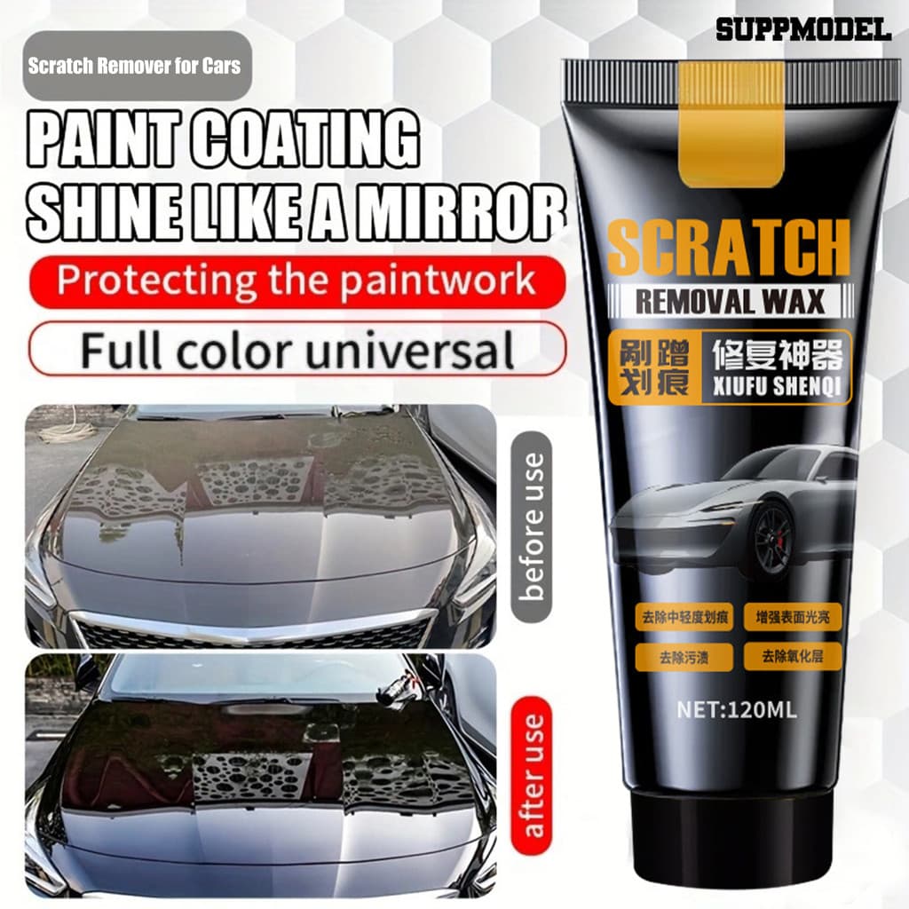 Suppmodel Creme Para Reparo De Arranhões De Carro , 120ml , Cera Automotivos , Kit De Profundo Carros , Removedor Pintur