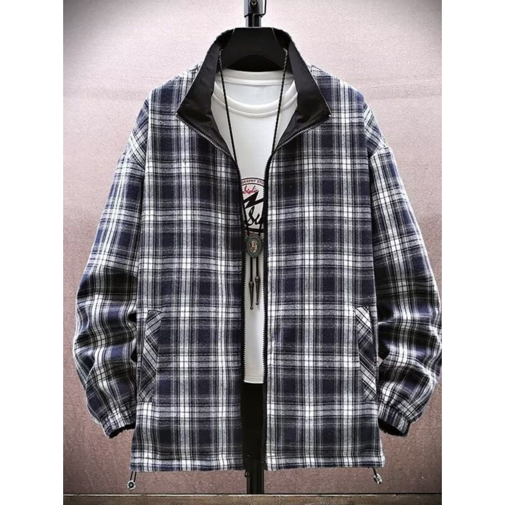 Jaqueta masculina dupla face primavera outono juventude Casual jaqueta fina masculina de meia-idade juventude Plus Size 