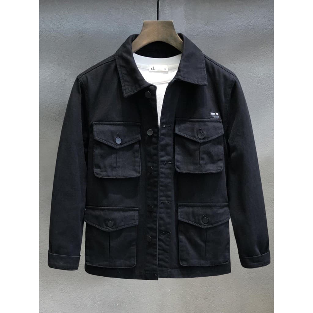 Americano Retro outono roupas jaqueta de algodão puro masculino bonito na moda solto resistente à sujeira resistente ao 