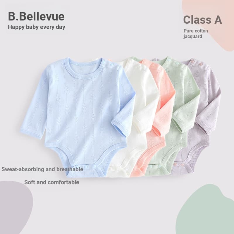 Belle bebê 402 macacão de bebê primavera outono puro algodão Jacquard menino menina bebê macacão primavera macacão