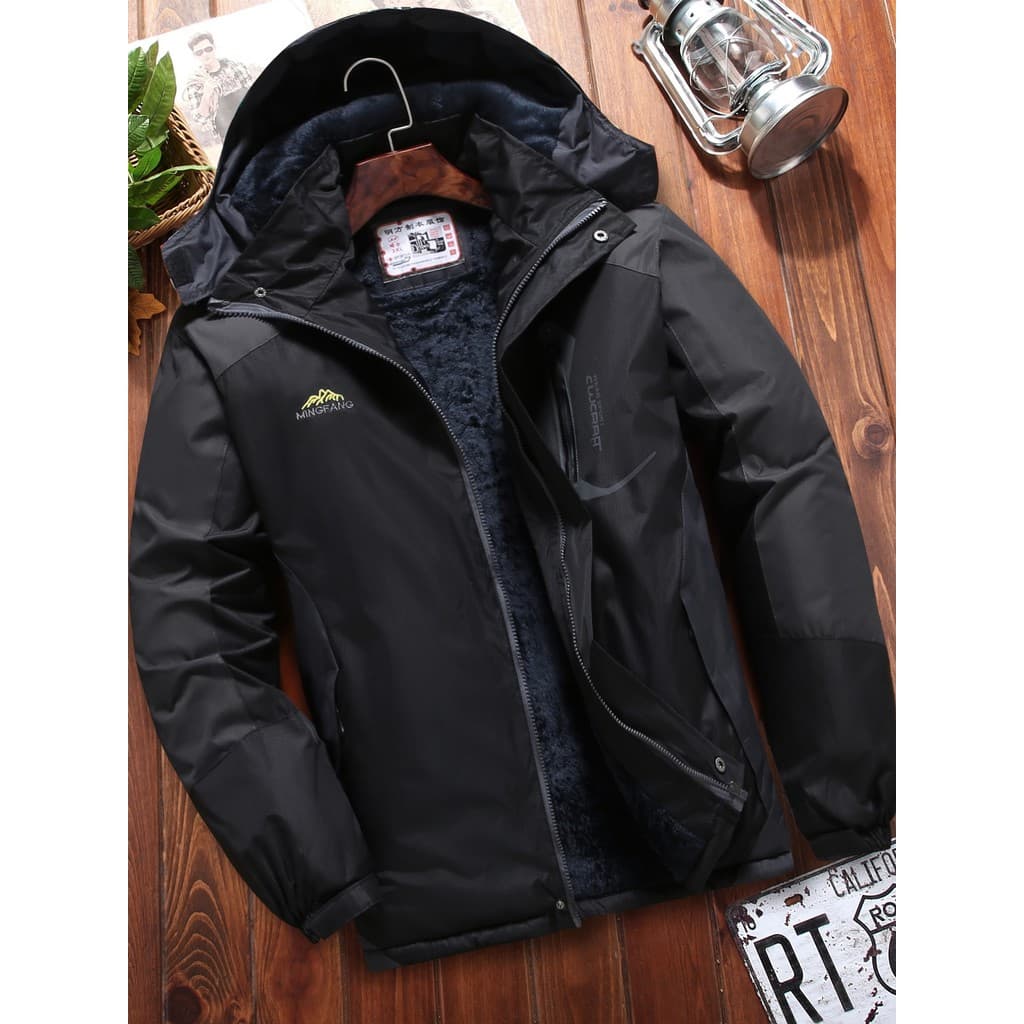Jaqueta impermeável masculina forro de lã engrossado inverno quente acolchoado jaqueta pai jaqueta acolchoada masculina 