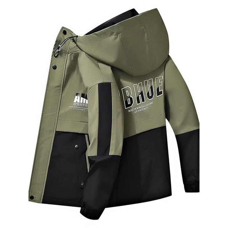 Primavera outono jaqueta masculina na moda versão coreana macacão jaqueta masculina Casual com capuz fino solto jaqueta 