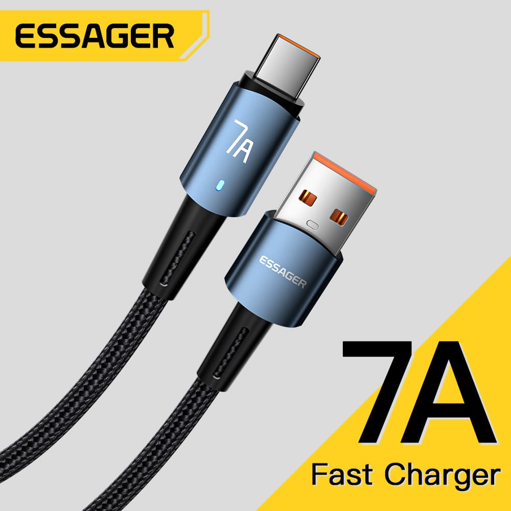  Essager 7A Cabo Carregador Super Rápido USB Tipo C de Carregamento Rápido para Realme OPPO VIVO, carregador tipo c de