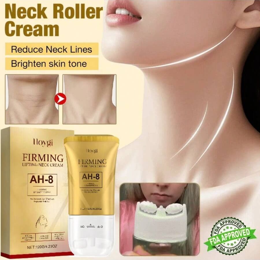 Ah-8 Creme Firmador Para Pescoço , 120G , Design De Rolo , Levantamento Natural , Hidratante , Linhas Finas Suaves Rosto