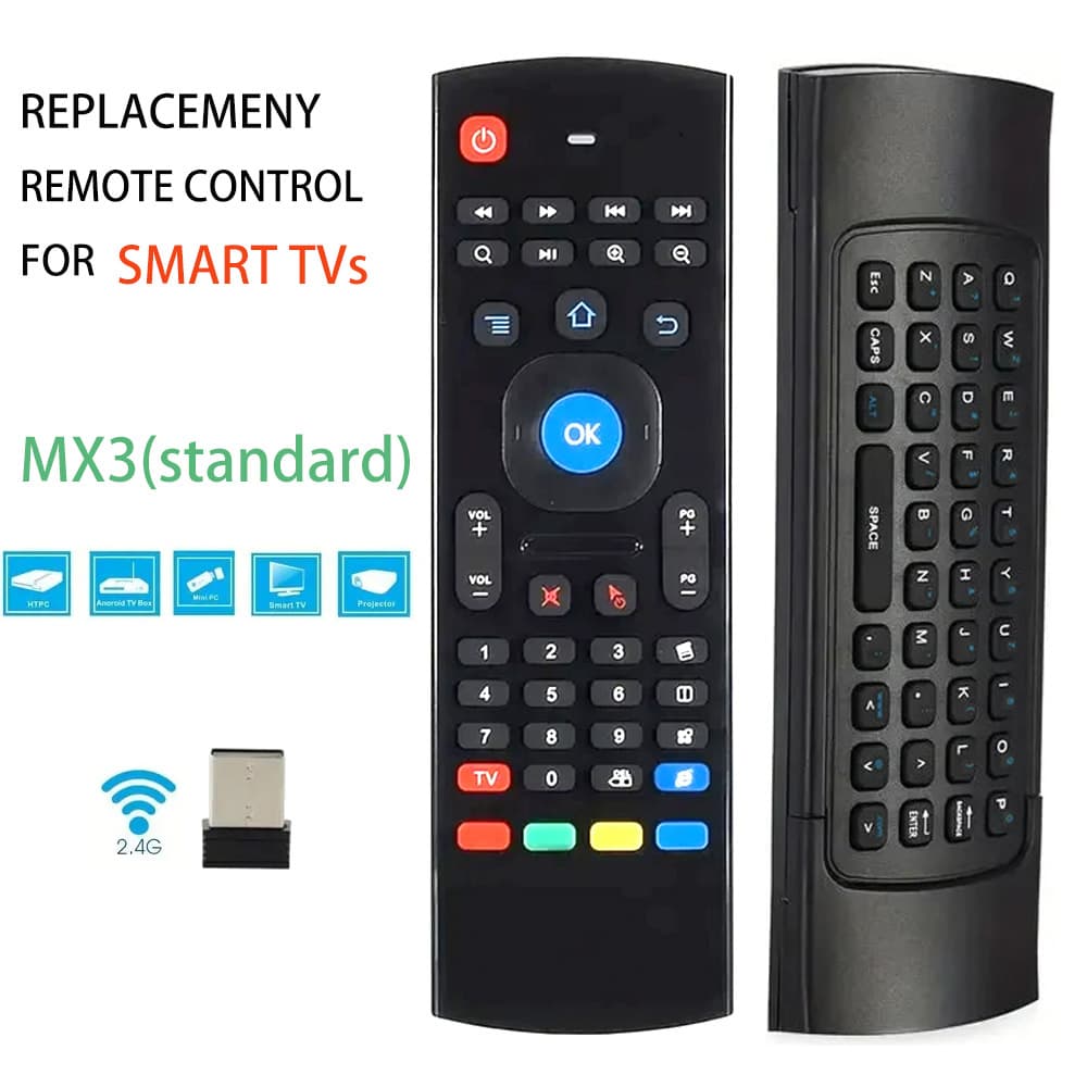 MX3 Air Mouse Mini Teclado Sem Fio Com Controle Remoto IR De 2.4 Ghz Para PC Android TV Box Smart
