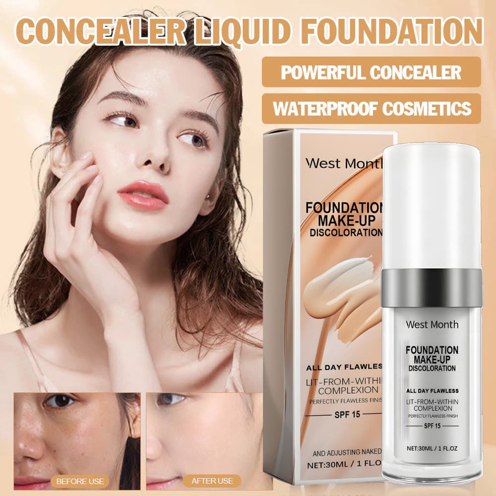 30ml Base Líquida Que Muda De Cor Mágica De Maquiagem Nude Capa Facial Corretivo De Longa Duração Tom De Pele-30ml