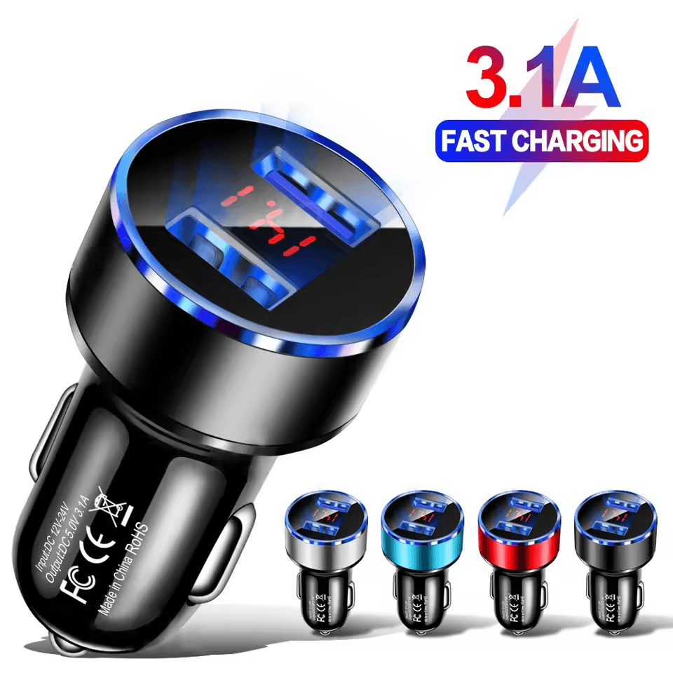 Adaptador De Carregador Usb Para Carro Carregamento Rápido Para Iphone, Samsung, Xiaomi E Huawei