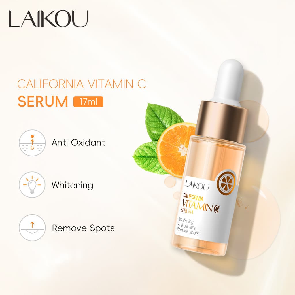 Vitamina C LAIKOU Califórnia Clareador Antioxidante Essência de Manchas Escuras VC 17ml
