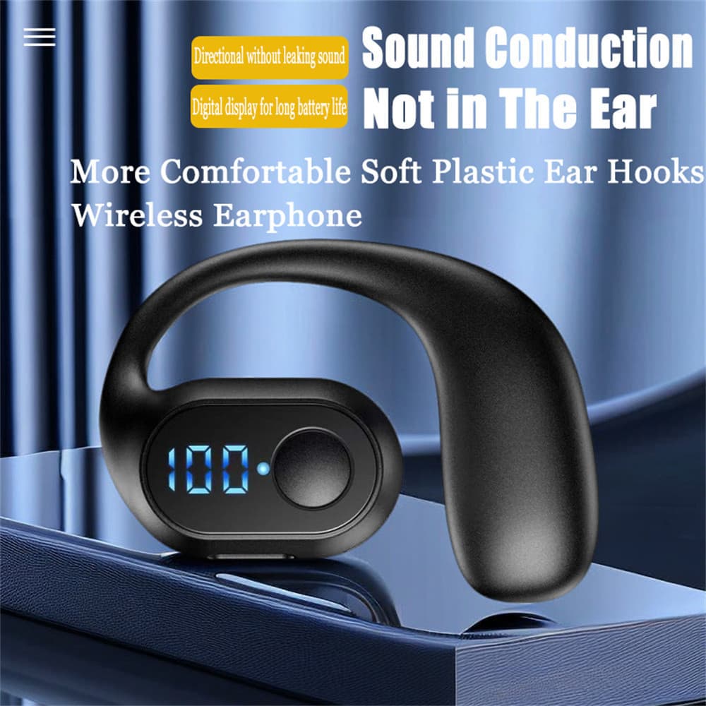 Fones de ouvido sem fio Bluetooth 5.3, fones de ouvido de um único ouvido, com bateria de ultra longa duração, fones de