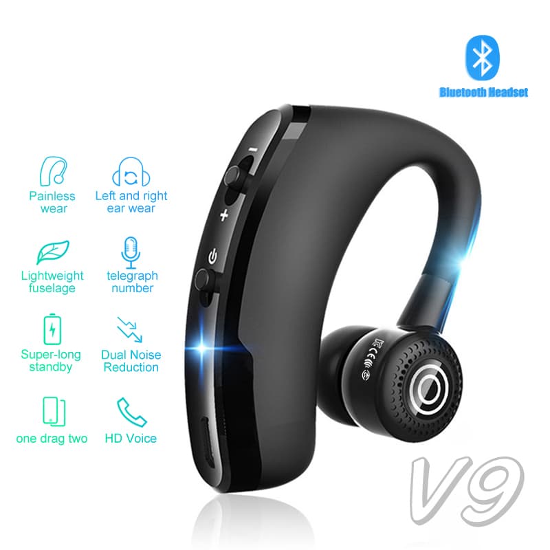 V9 Fones De Ouvido Bluetooth 5.0 Fone Sem Fio Controle Voz Música Com Cancelamento Ruído Para Uso Diário