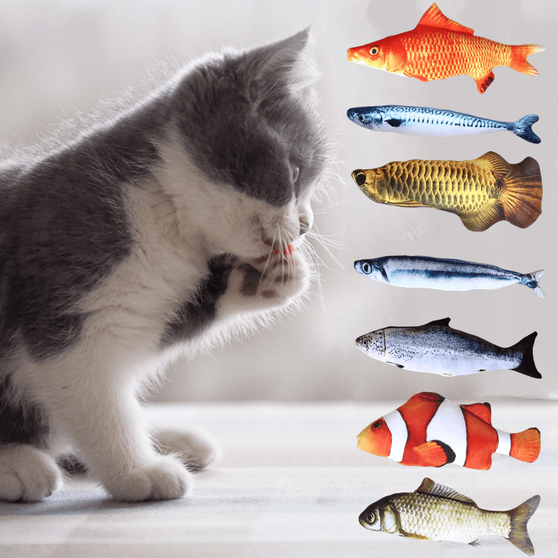 Brinquedo Para Mastigar Gato Em Formato De Peixe , Pelúcia , Não Elétrico , Dentição De Gatinhos ​